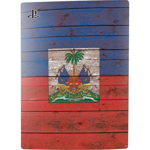 Haiti Flag Dark Wood PS5 Digital Edition Bundle Skin
