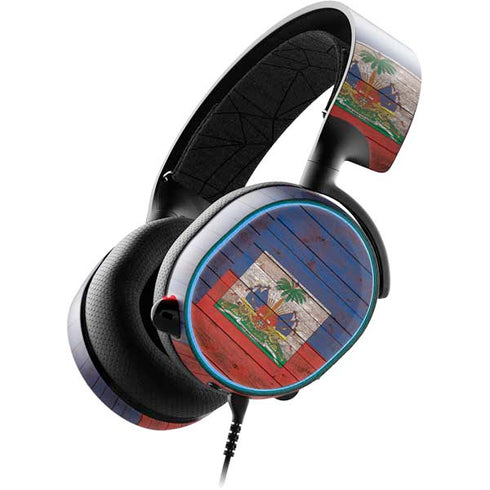 Haiti Flag Dark Wood SteelSeries Arctis 3 Skin
