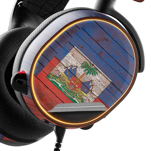 Haiti Flag Dark Wood SteelSeries Arctis 3 Skin