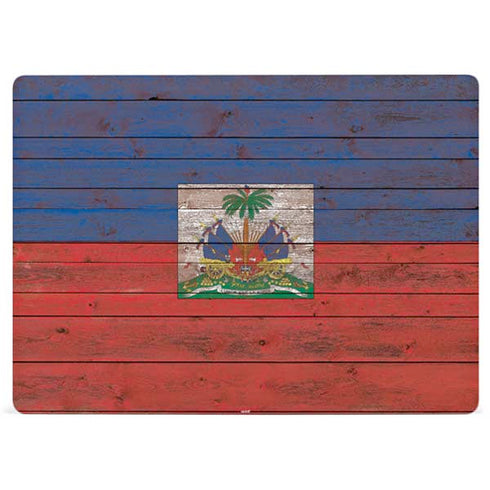 Haiti Flag Dark Wood Surface Laptop 2 Skin