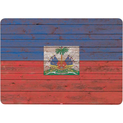 Haiti Flag Dark Wood Surface Laptop Studio Skin