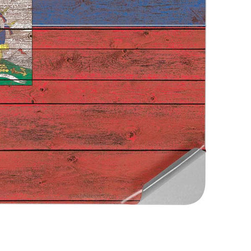 Haiti Flag Dark Wood Surface Laptop Studio Skin