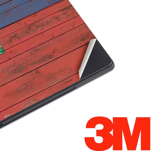 Haiti Flag Dark Wood Surface Pro 7 Skin