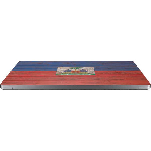 Haiti Flag Dark Wood Universal Laptop 15in (12.2 x 8.8in) Skin