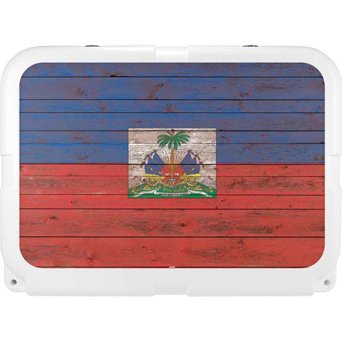 Haiti Flag Dark Wood YETI Tundra 35 Hard Cooler Skin