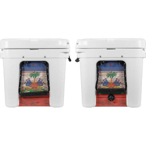 Haiti Flag Dark Wood YETI Tundra 35 Hard Cooler Skin