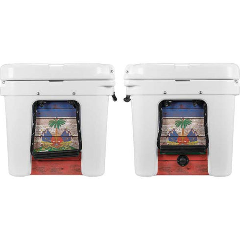 Haiti Flag Dark Wood YETI Tundra 45 Hard Cooler Skin