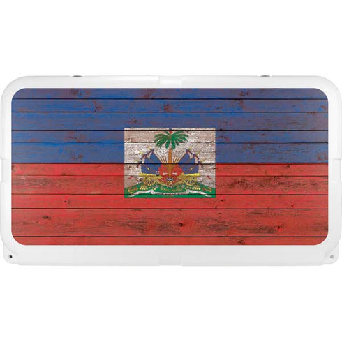 Haiti Flag Dark Wood YETI Tundra 75 Hard Cooler Skin
