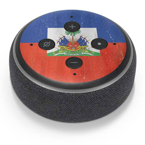 Haiti Flag Distressed Amazon Echo Dot Skin