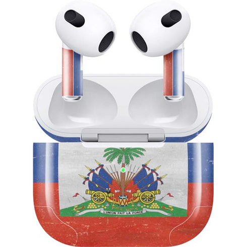 Haiti Flag Distressed Apple AirPods (3rd Gen 2021) Skin