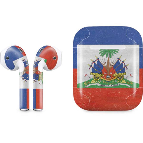 Haiti Flag Distressed Apple AirPods Skin