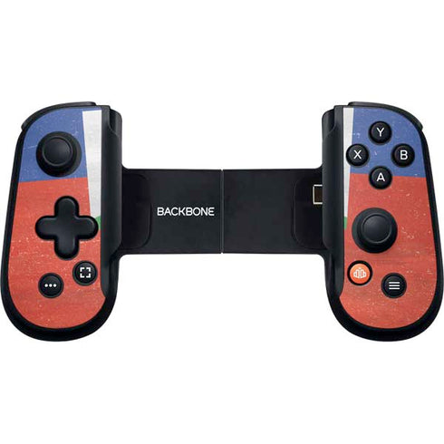 Haiti Flag Distressed Backbone One for iPhone Game Controller Skin