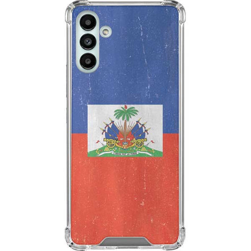Haiti Flag Distressed Galaxy A13 5G Clear Case