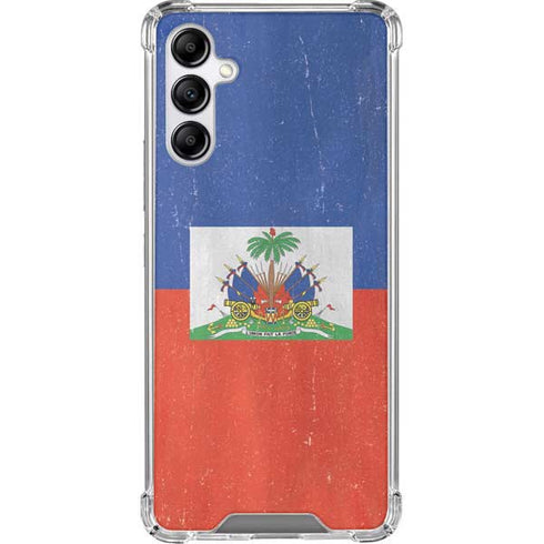 Haiti Flag Distressed Galaxy A14 5G Clear Case