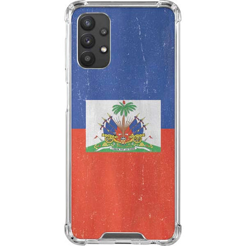 Haiti Flag Distressed Galaxy A32 5G Clear Case