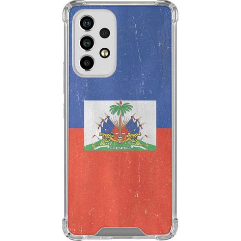 Haiti Flag Distressed Galaxy A33 5G Clear Case