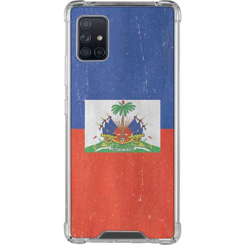 Haiti Flag Distressed Galaxy A51 5G Clear Case