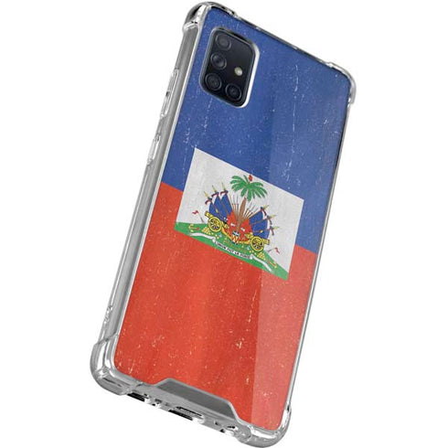 Haiti Flag Distressed Galaxy A51 5G Clear Case