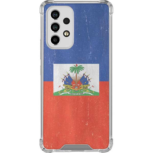 Haiti Flag Distressed Galaxy A53 5G Clear Case