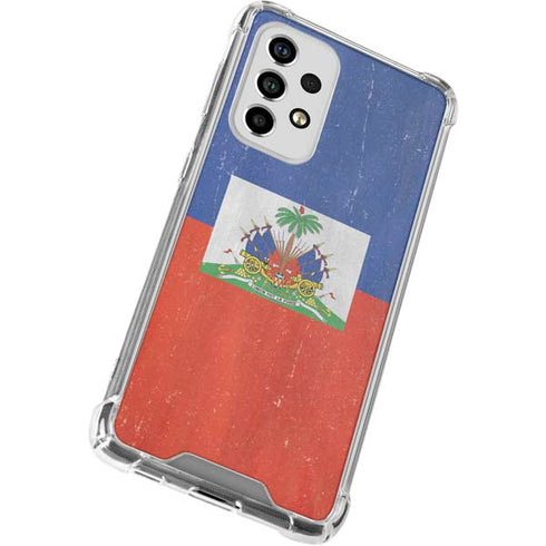Haiti Flag Distressed Galaxy A53 5G Clear Case