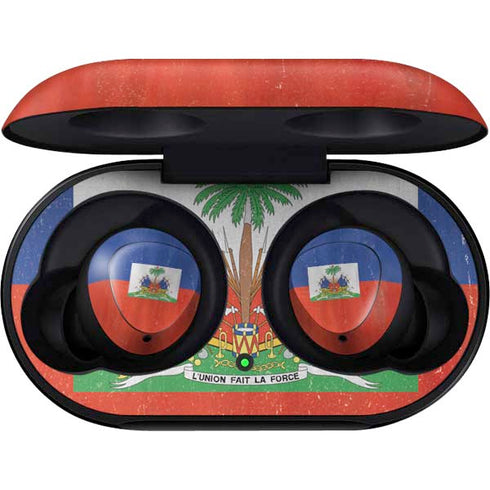 Haiti Flag Distressed Galaxy Buds Skin