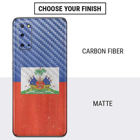 Haiti Flag Distressed Galaxy S20 Skin