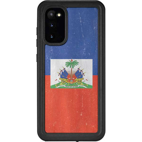 Haiti Flag Distressed Galaxy S20 Waterproof Case