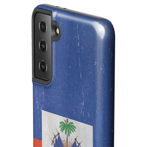 Haiti Flag Distressed Galaxy S21 FE Pro Case