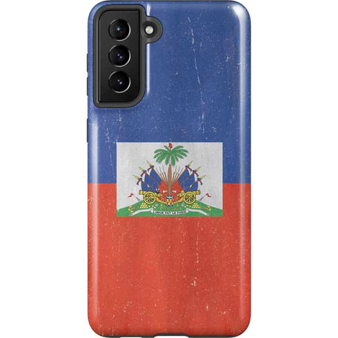 Haiti Flag Distressed Galaxy S21 Plus 5G Pro Case