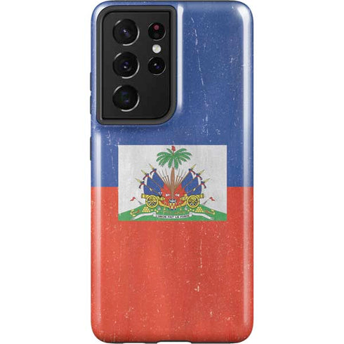 Haiti Flag Distressed Galaxy S21 Ultra 5G Pro Case