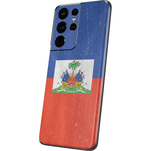 Haiti Flag Distressed Galaxy S21 Ultra 5G Skin