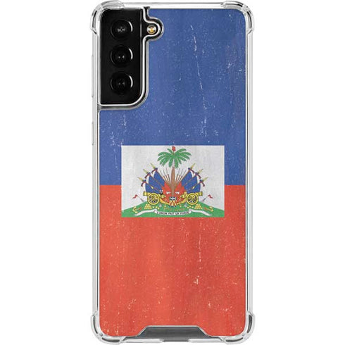 Haiti Flag Distressed Galaxy S22 Plus Clear Case