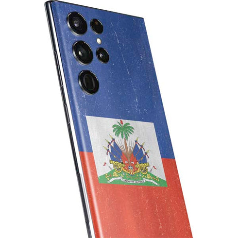 Haiti Flag Distressed Galaxy S22 Ultra Skin