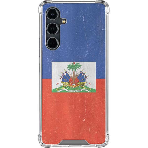 Haiti Flag Distressed Galaxy S23 FE Clear Case