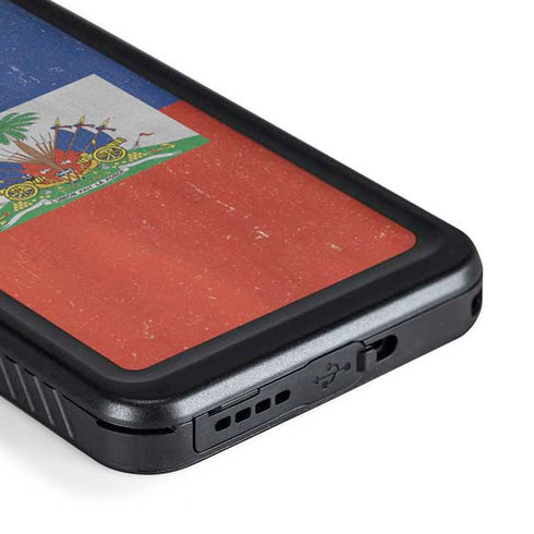 Haiti Flag Distressed Galaxy S23 Plus Waterproof Case