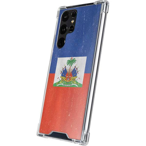 Haiti Flag Distressed Galaxy S24 Ultra Clear Case