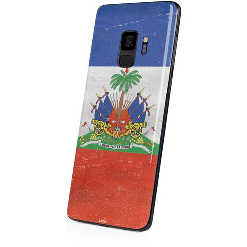 Haiti Flag Distressed Galaxy S9 Skin
