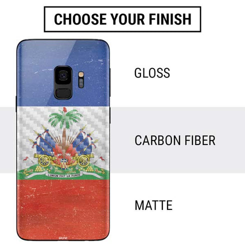 Haiti Flag Distressed Galaxy S9 Skin