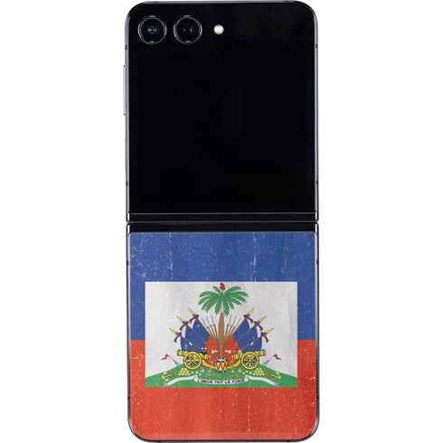Haiti Flag Distressed Galaxy Z Flip5 5G Skin