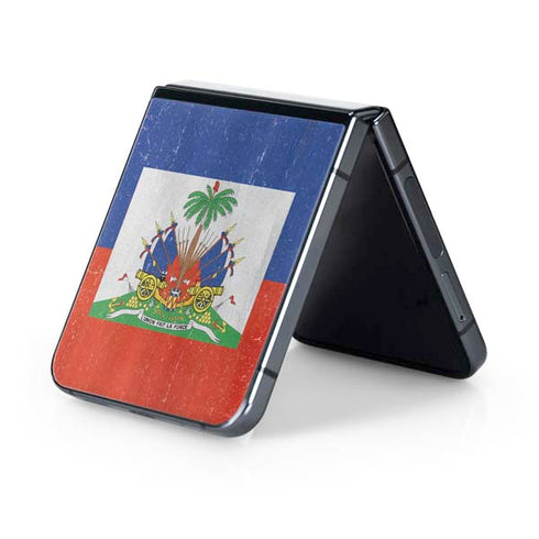 Haiti Flag Distressed Galaxy Z Flip5 5G Skin