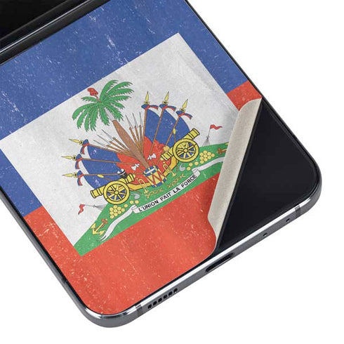 Haiti Flag Distressed Galaxy Z Flip5 5G Skin