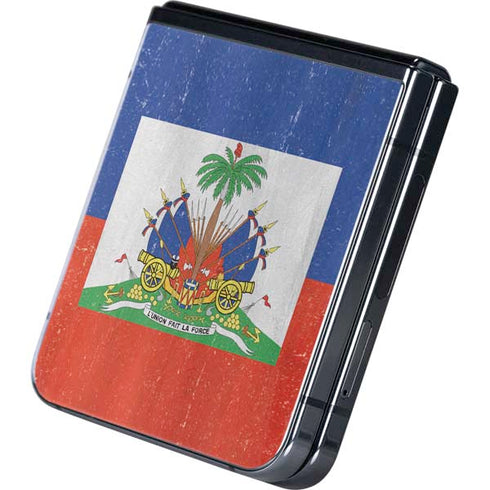 Haiti Flag Distressed Galaxy Z Flip5 5G Skin