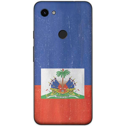 Haiti Flag Distressed Google Pixel 3a XL Skin