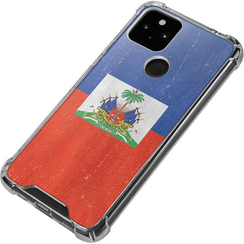 Haiti Flag Distressed Google Pixel 5a 5G Clear Case