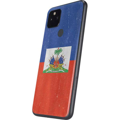 Haiti Flag Distressed Google Pixel 5a Skin