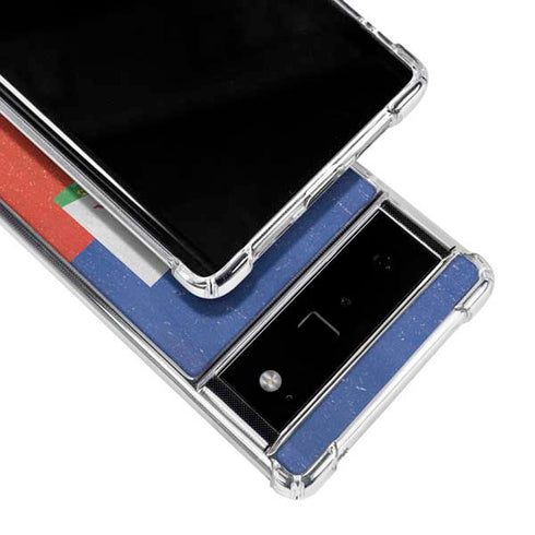 Haiti Flag Distressed Google Pixel 6 Clear Case