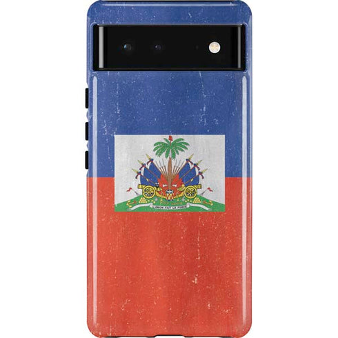 Haiti Flag Distressed Google Pixel 6 Case