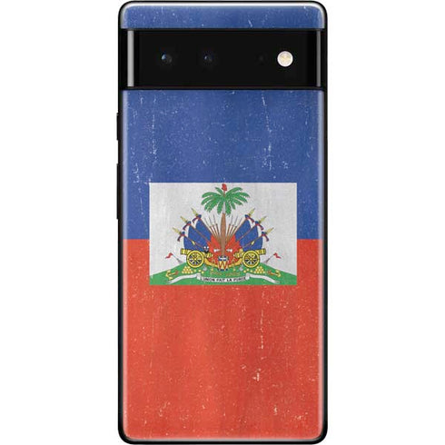Haiti Flag Distressed Google Pixel 6 Skin