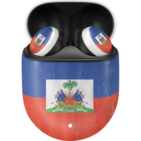 Haiti Flag Distressed Google Pixel Buds Skin