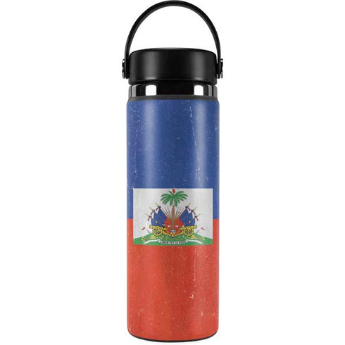 Haiti Flag Distressed Hydro Flask 20oz Wide Mouth Skin